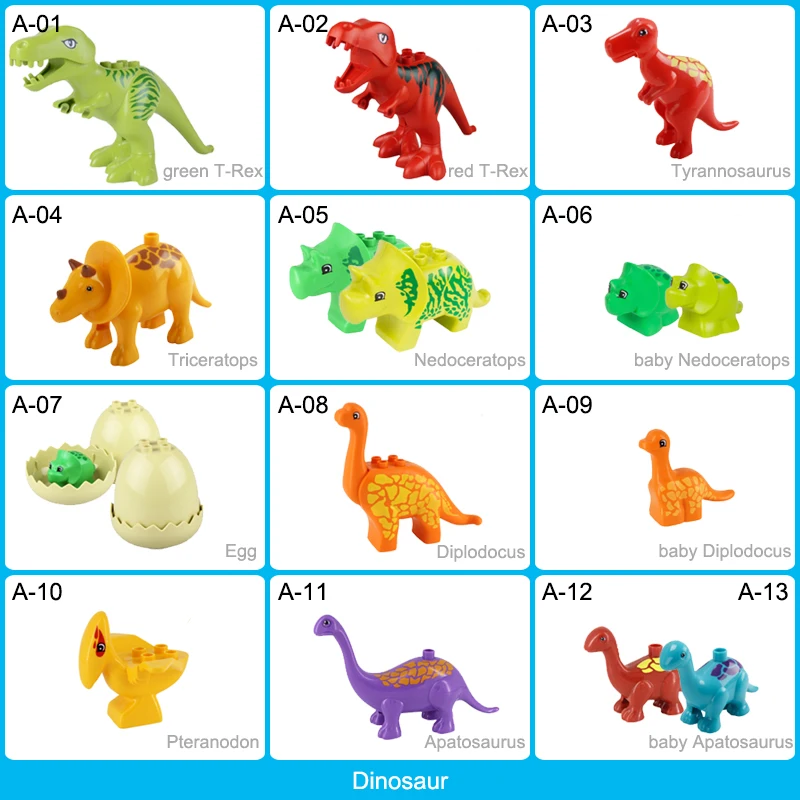 

Dinosaur Animal Set Building Blocks Dinosaur Compatible with Duplo Animal Blocks Jurassic Dinosaur Blocks Model Toys Kids Gift