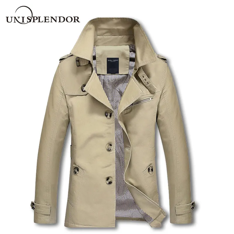 

Plus Size 5XL Men Classic Windbreaker Casual Men's Fashion Jacket 2019 New Arrival Solid Color Mens Coat Man Outwear S37