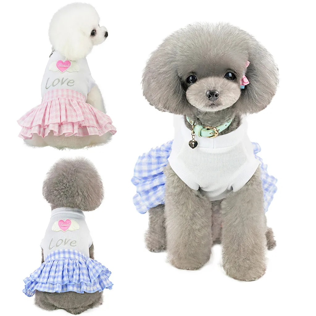 Ropa de primavera y verano para mascotas, falda con estampado de corazón de  amor, disfraces de perro de dibujos animados, ropa para perros pequeños,  ropa de vestir - AliExpress Hogar y jardín