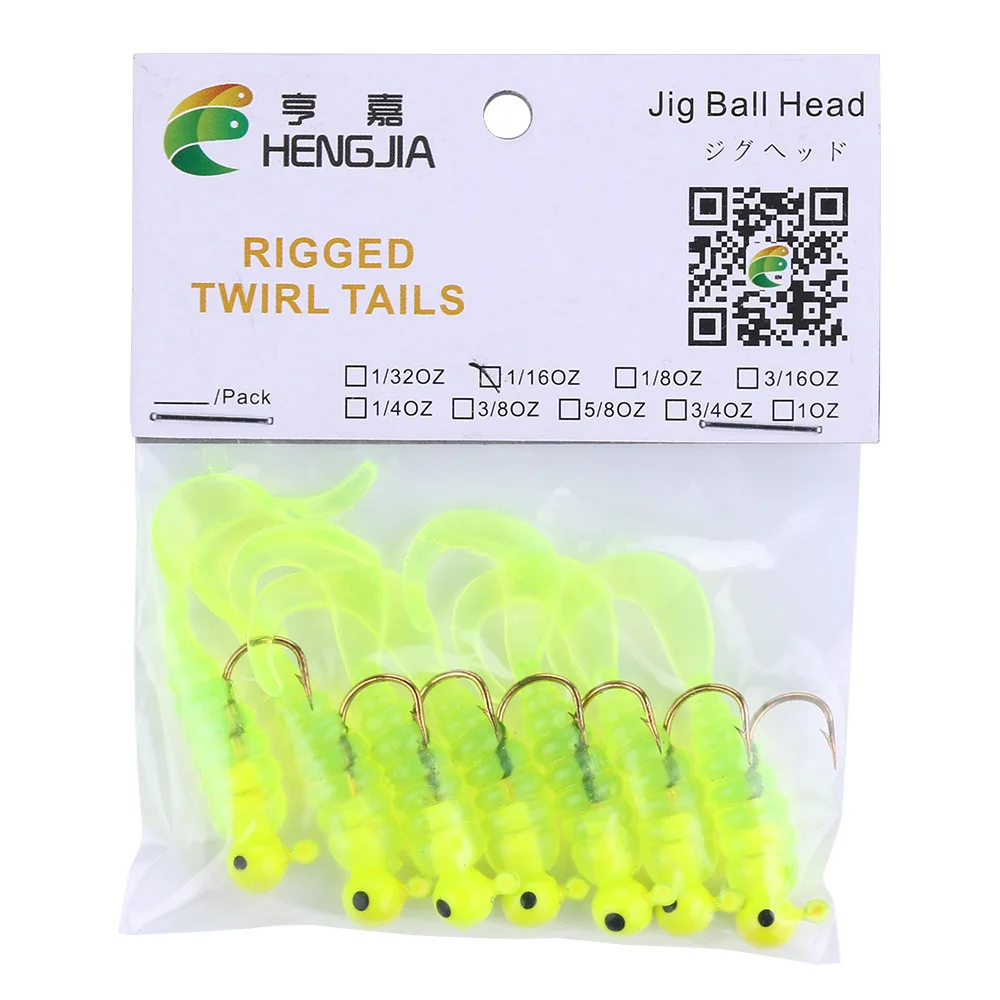 

ThunderShower 7pcs Fishing Lure 1.75g Isca Artificial Plastic grub Worm Soft Silicone Jig Head Fishing Tackle