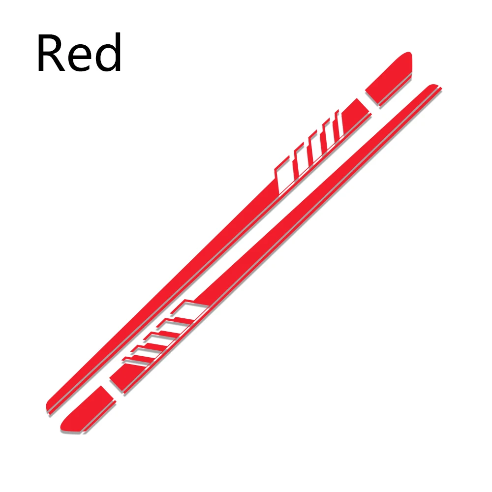 2 шт. автомобильные наклейки с длинной боковой дверью для Acura MDX ILX RDX TLX DIY Автомобильная виниловая пленка наклейки Стайлинг автомобильные принадлежности для тюнинга - Название цвета: Glossy Red