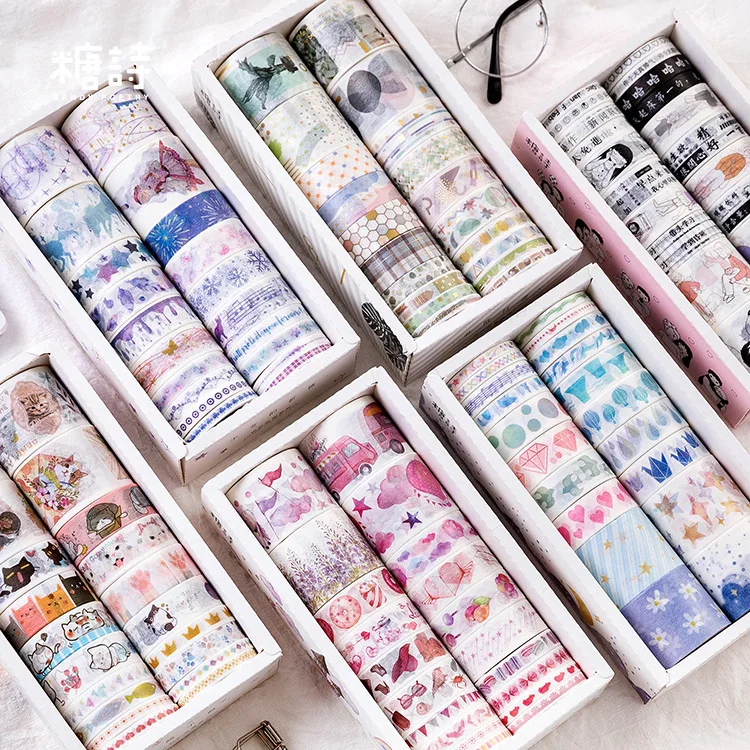 

20pcs/set Adhesive Masking Tape Set for Stars Sky Nordic Presents Retro Creative Washi Tapes Japanese Decorative Adhesive Tapes
