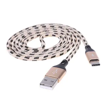 

1m/3.3ft USB Type C 2.4A Fast Charging Nylon Cable For Android(Gold)