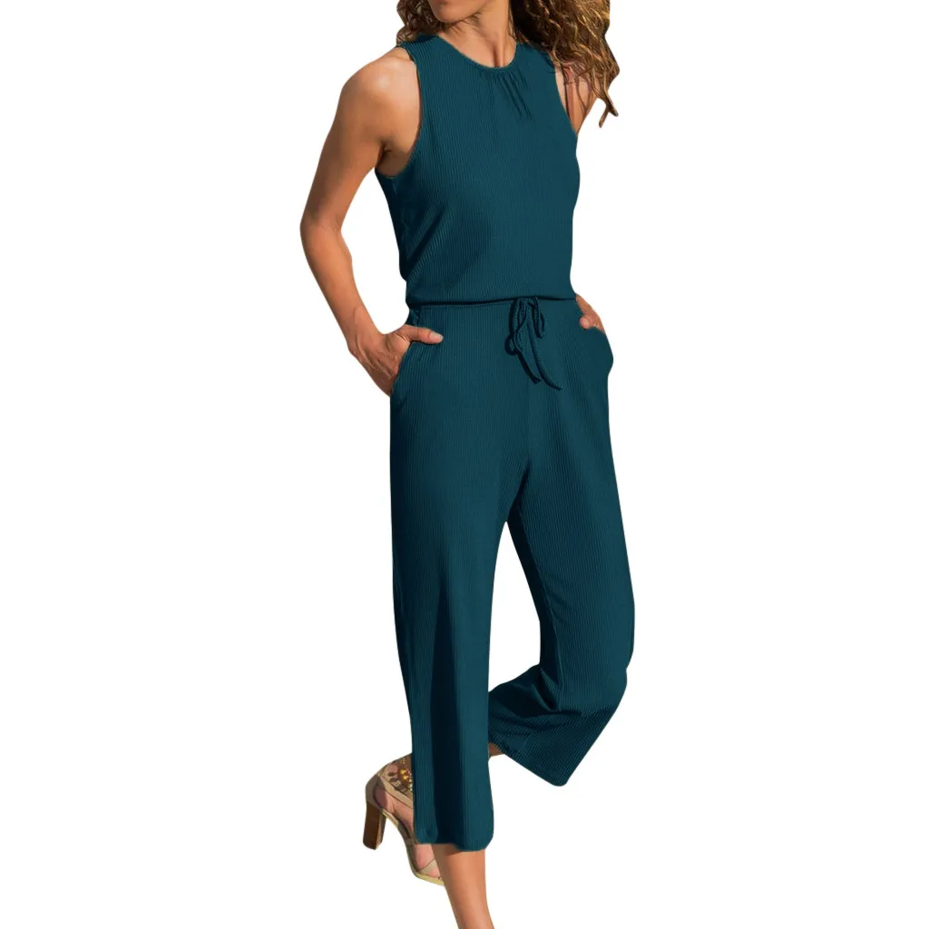 

bodysuit Women Solid Off-ShoulderWith Pocket Long Rompers Jumpsuit Playsuit playsuit overalls body femme H50