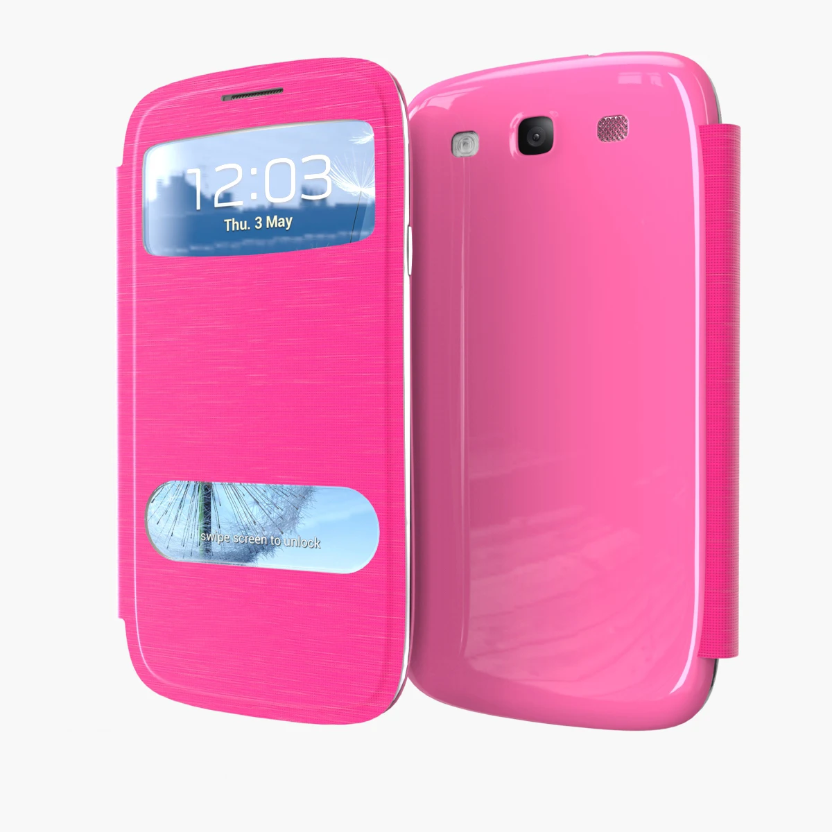 Чехол для samsung Galaxy S3 I9300 S3 Neo I9300i S3 Duos с окошком для просмотра флип-чехол для телефона - Цвет: Rose Red