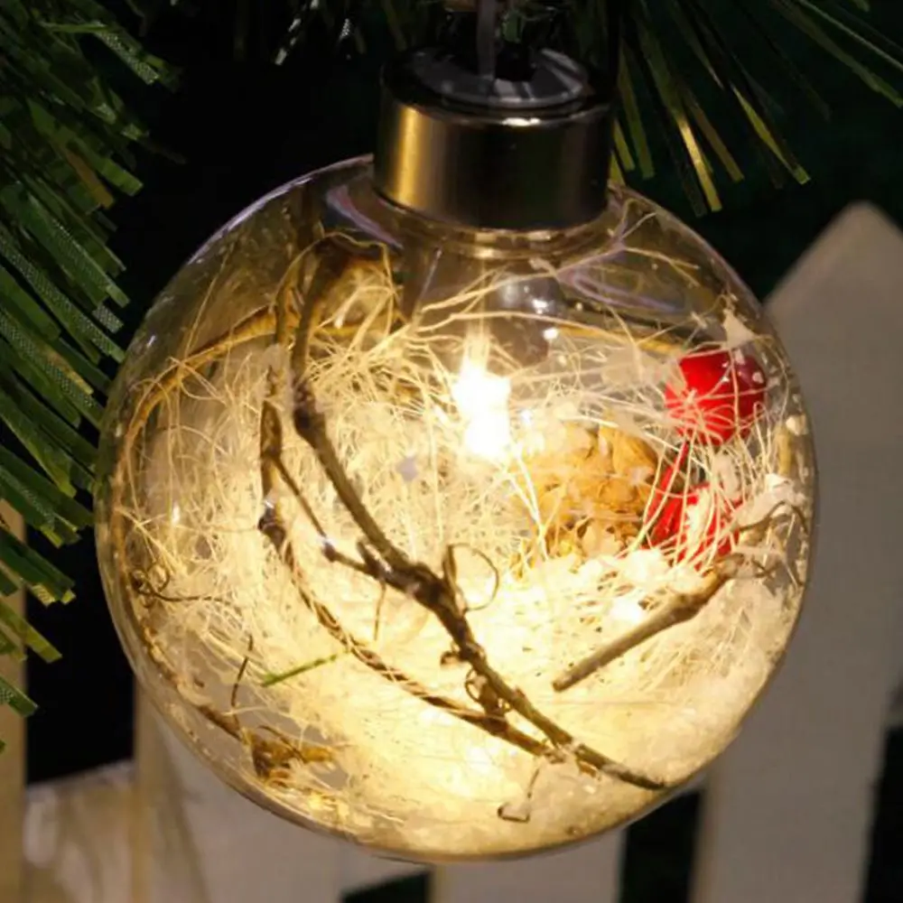 1 шт. Высокое качество Рождественская елка шар светодиодный светильник Открытый Сад Кемпинг подвесной светодиодный круглый шар огни Рождественские украшения
