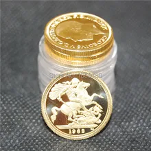 Great Britain Sovereign 1963 Gold clad coin 50pcslot Free shipping Sovereign coin coins mini size 22.05 thickness 1.8mm post sovereign constitution making