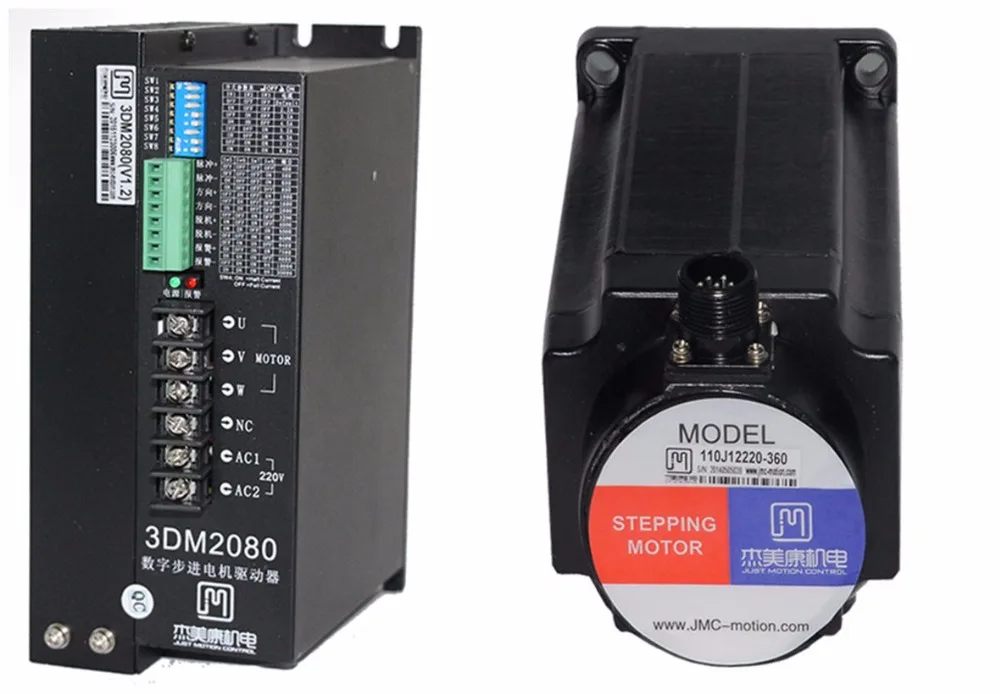 

NEMA42 20Nm 2800ozin Hybrid stepper motor driver kit 3phase 80-240VAC for CNC engraving cutting 110J12220-360+3DM2080