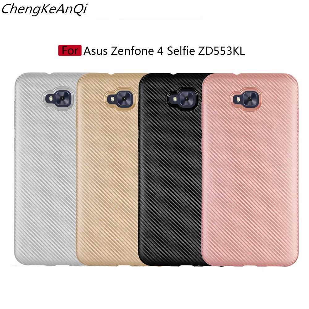 

For Asus Zenfone 4 Selfie ZD553KL Case Soft Silicone Carbon Fiber Back Cover Case For Asus Zenfone 4 Selfie ZD553KL 5.5" Case