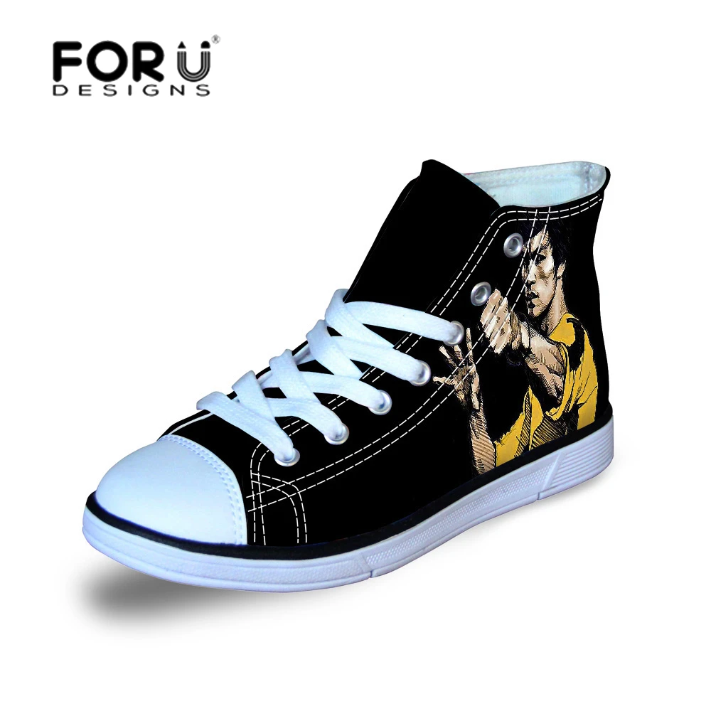 

FORUDESIGNS Kids Sport Shoes Boy& Girls 2018 Designed for Children Lace-Up Sneaker Shoes Outdoor Bruce Lee Printing Kids Shoes