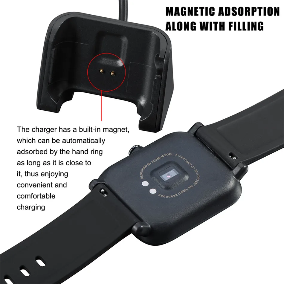 Зарядное устройство для Amazfit Bip USB кабель док-станция зарядная подставка для Xiaomi Huami Amazfit 2/2S Stratos Pace Смарт-часы Midong A1607 A1702