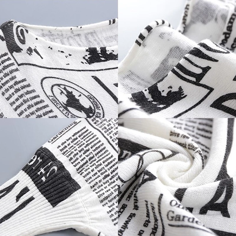 XIKOI Oversize Sweater Woman Fashion Letter Print Batwing Sleeve Pullovers Slash Neck Pullovers Computer Knitted Sweaters Female