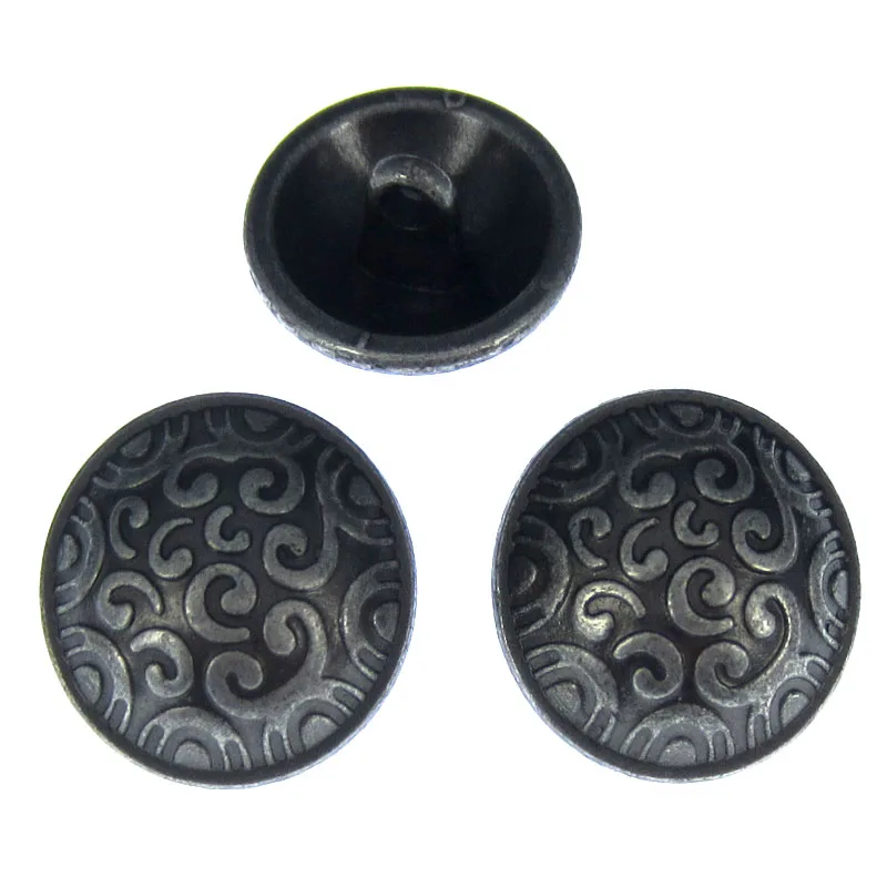 12pcs Round Black Bowknot Carving Suit Resin Shank Buttons Coat Craft 15mm 18mm