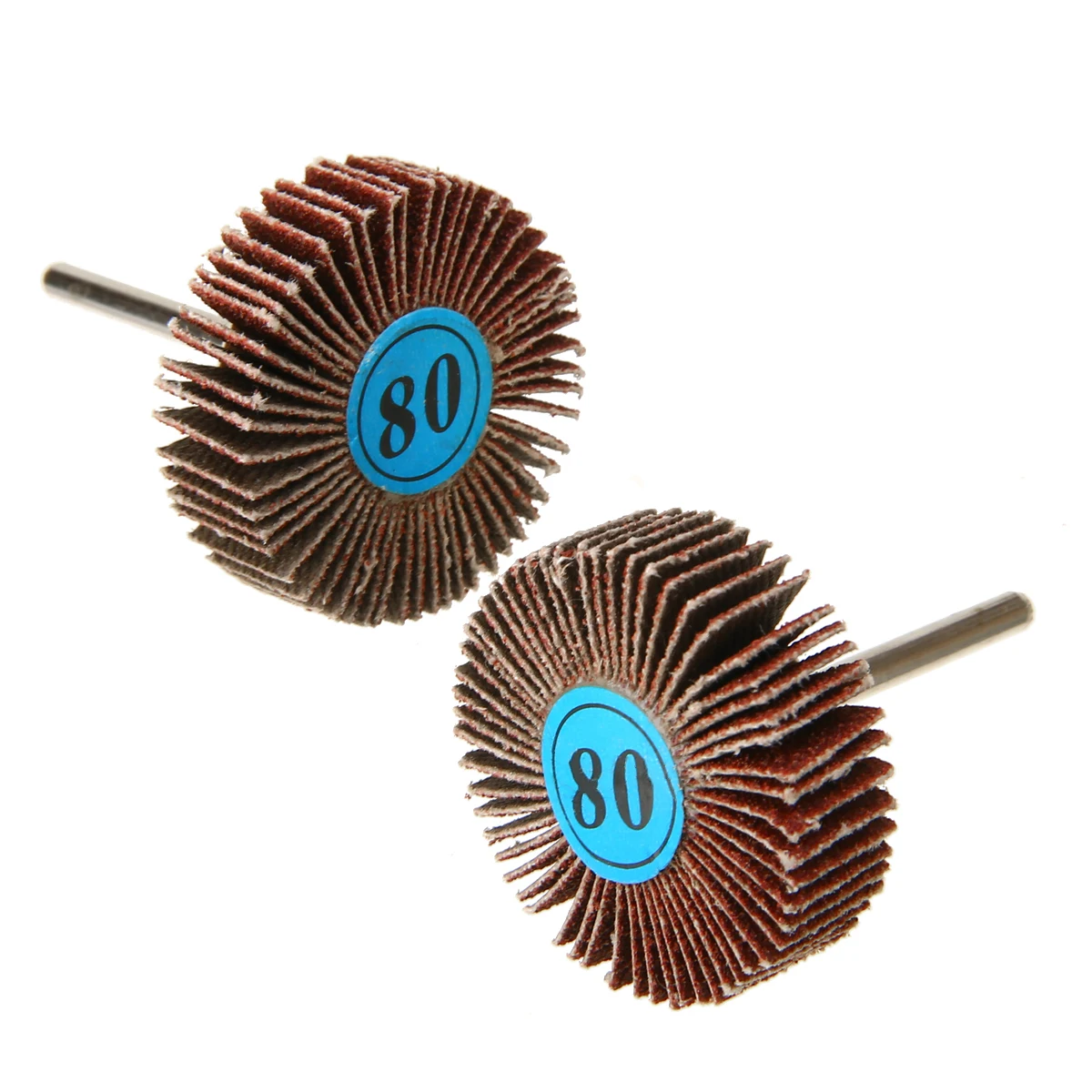 10pcs 80 Grit 3.17mm Shank Flap Wheels Sanding Discs Set Grinding Brush Sand for Power Rotary Tool