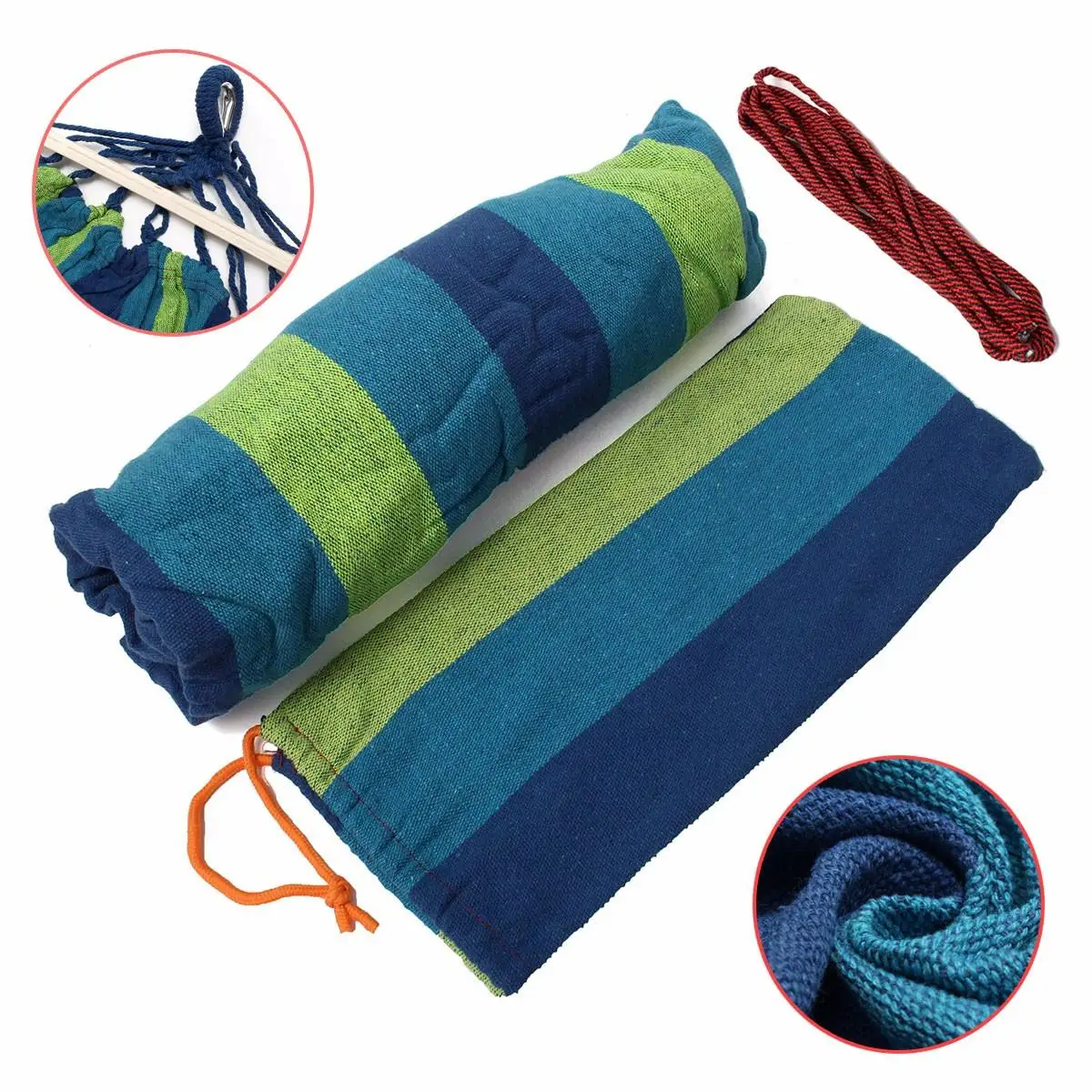 Portable Double 2 Person Hammock Green Fabric 450lb Air Hanging Swinging Outdoor Camping Hammock 280*150cm Portable Double 2 Person Hammock Green Fabric 450lb Air Hanging Swinging Outdoor Camping Hammock 280*150cm
