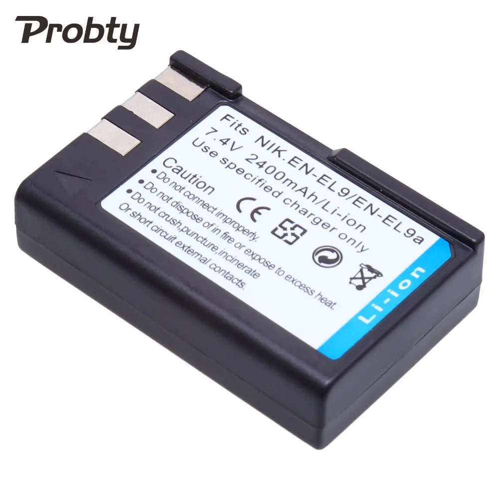 

PROBTY 1Pcs 7.4V 2400mAh EN-EL9 ENEL9 EN EL9 Rechargeable Battery for Nikon EN-EL9A D40 D40x D60 D3000 D5000 Camera