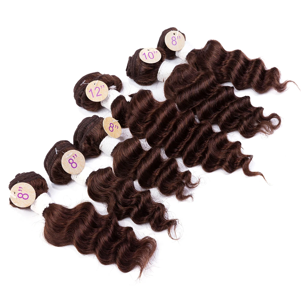 

EVET Brazilian Deep Wave Hair Weft Top Grade Virgin Deep Wave Hair Weaving 6pcs Unprocessed Brazilian Human Hair 200g/Pack