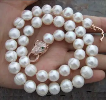 

NEW HUGE 10-12MM NATURAL SOUTH SEA WHITE PEARL NECKLACE 18INCH