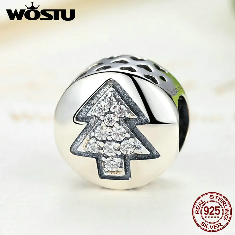 

New Real 925 Sterling Silver Christmas Tree Charm Beads Fit Original WST Bracelet Pendnat Authentic Luxury Jewelry Gift