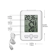 Проводной Цифровой Датчик температуры Зонд термометр закрытый открытый ЖК-метр Будильник-часы TN88