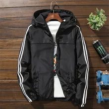 Chaqueta cortavientos para hombre, moda Primavera 2020, a rayas para chaqueta hombre/mujer, chaquetas informales con capucha, chaqueta de abrigo masculina, abrigo fino para hombre, prendas de vestir