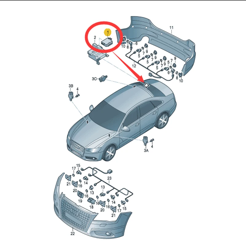 4GD919475A 4GD919475AA 4GD919475F 4gd919475a для Audi A6l C7 2013-15 Компьютер глаз Панель для радар заднего хода