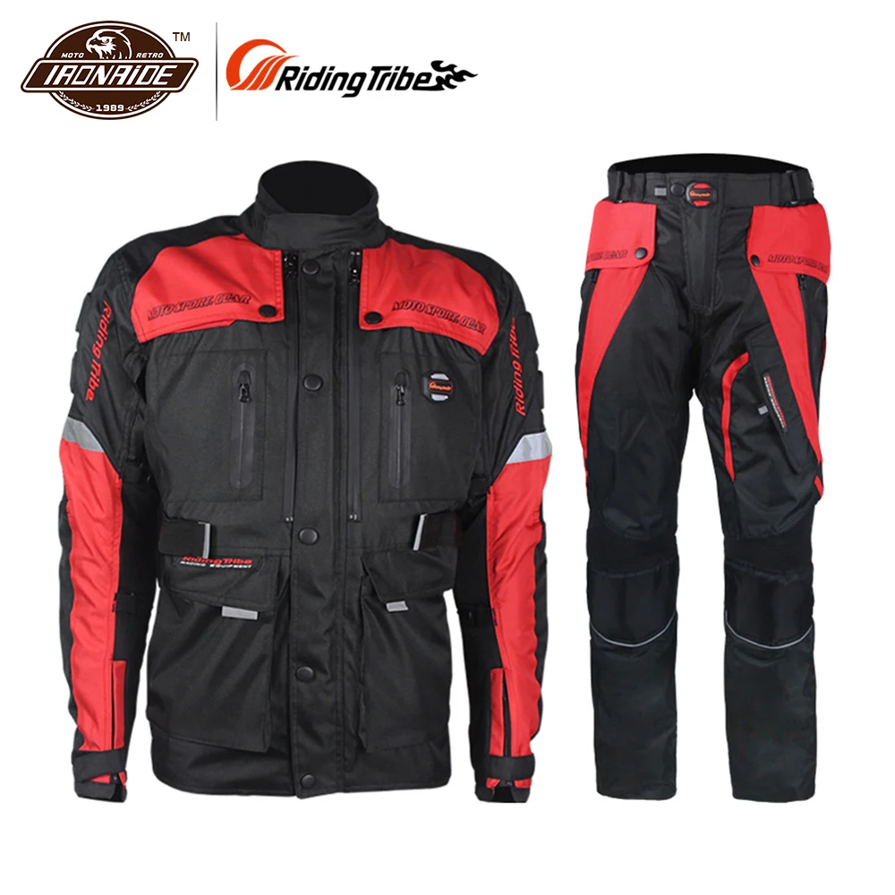 

Riding Tribe Men Windproof Waterproof Motorcycle Racing Protective Jacket + Pants Suits Motorcycle Full Body Protector