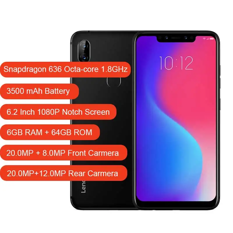 Global rom Original Lenovo S5 Pro 6GB 64GB Rear Camera 20.0MP ZUI 5.0 Octa-Core 4G LTE 3500mAh Battery Smartphone Global rom Original Lenovo S5 Pro 6GB 64GB Rear Camera 20.0MP ZUI 5.0 Octa-Core 4G LTE 3500mAh Battery Smartphone