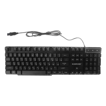 

Russian Gaming Keyboard With Colorful Backlit Keycaps Gamer For PC Games Players