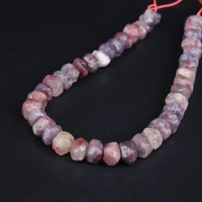

15.5"/strand Natural Pink Tourmaline Faceted Rondelle Spacer Loose Beads,Raw Gems Stone Cut Nugget Pendant Beads Jewelry Making