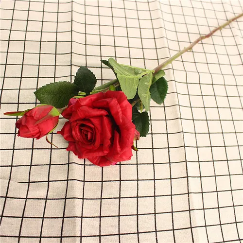 YO CHO DIY 15 цветочных головок, настоящий сенсорный цветок, искусственные розы, свадебные украшения, аксессуары, домашний декор, цветок для свадьбы - Цвет: red