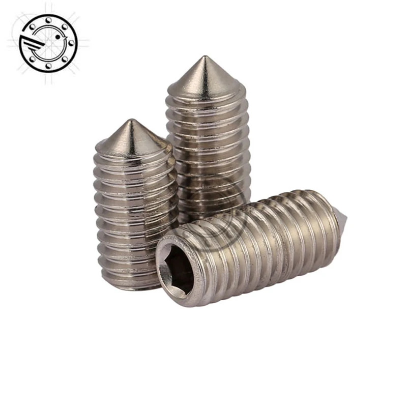 100Pcs M3 Stainless Steel Allen Head Hex Socket Grub Screw Bolts Nuts