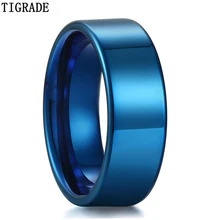 Tigrade 8mm High Polished Tungsten Carbide Rings Men Wedding Rings Male Wedding Engagement Ring Masculine Anels meaeguet classic lover s tungsten carbide wedding rings high polished solid silver color rings for engagement jewelry
