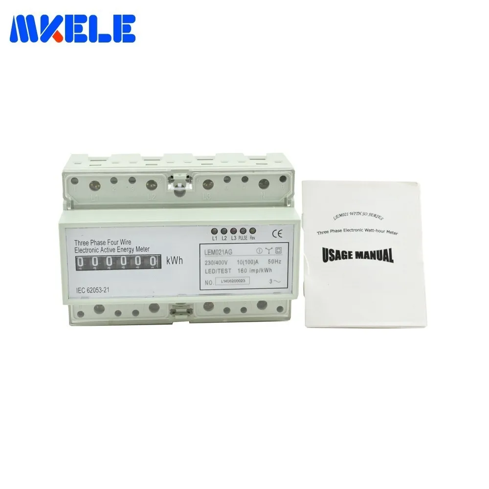 MK LEM021AG AC 3 фазы 4 провода счетчик энергии ЖК дисплей Wattmeter электрическое