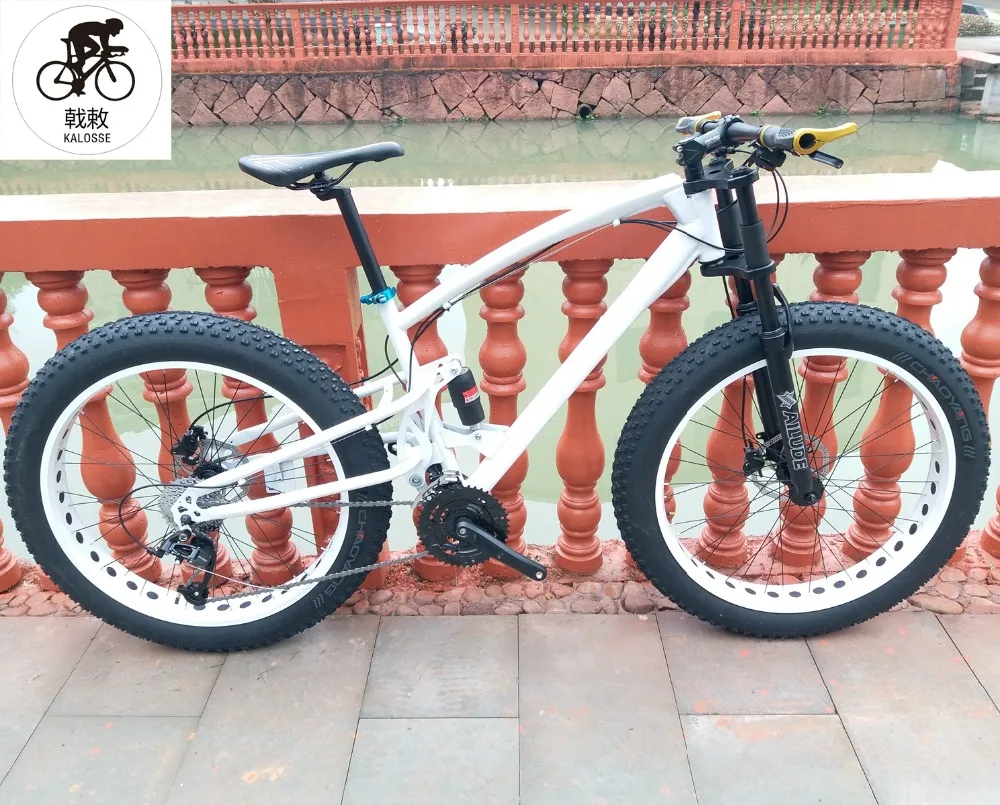 Discount Kalosse  soft-tail frame  beach  bike  26*4.0 tires  17 inch Hydraulic brakes    M310   Snow bike  24 speed 11