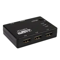 HDMI Коммутатор HDMI, переключатель HDMI селектор 3 входа и один выход совместим с HDCP с пультом дистанционного управления 3-портовый
