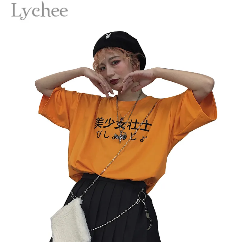 Женская футболка Lychee с коротким рукавом и принтом моряка в японском стиле