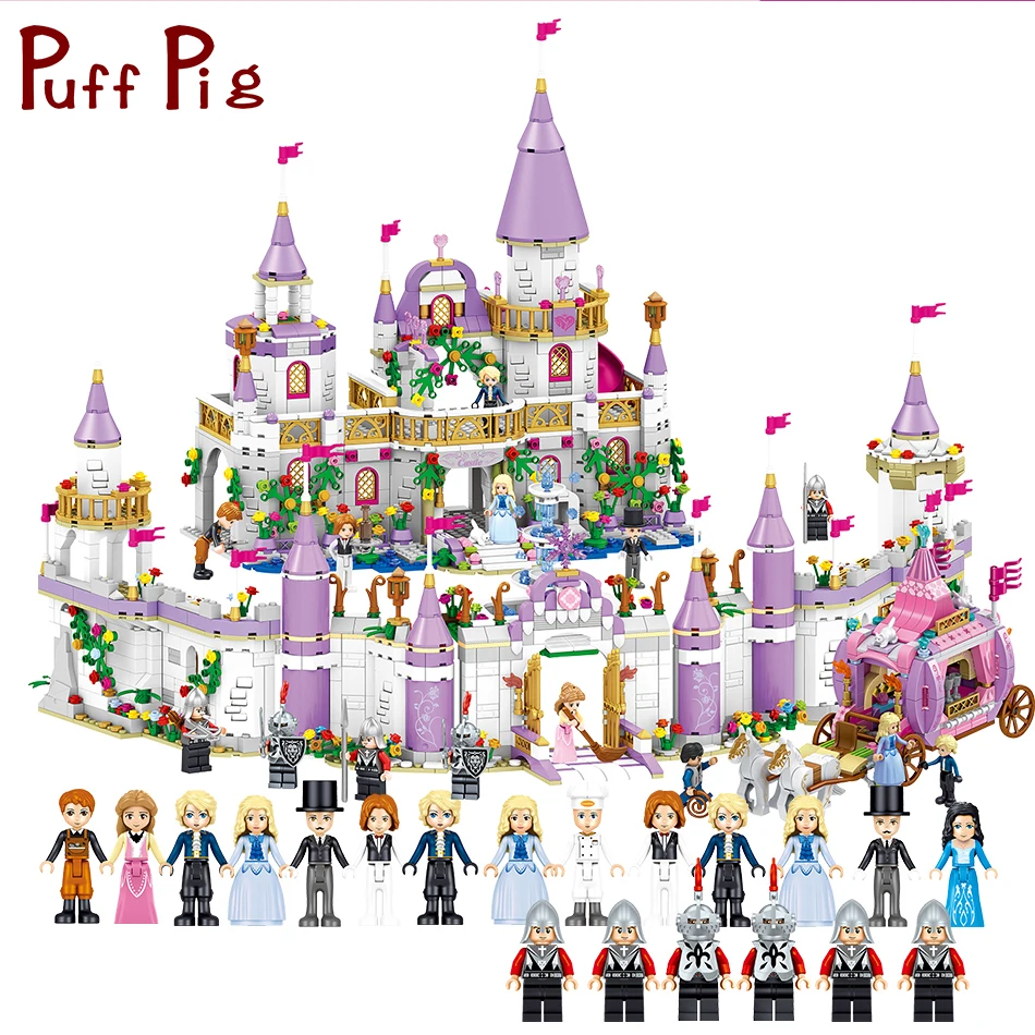 

4styles Romantic Windsor Princess Castle With Figures Building Blocks Bricks For Children Zabawki legorreta Friends Girl's Toys