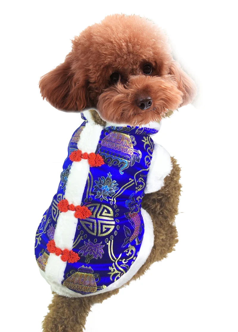 Pet dog cat new year coat dog coat pet clothes with Chinese style new year costume pet coat Chinese button S-3XL sizes supply Pet dog cat new year coat dog coat pet clothes with Chinese style new year costume pet coat Chinese button S-3XL sizes supply