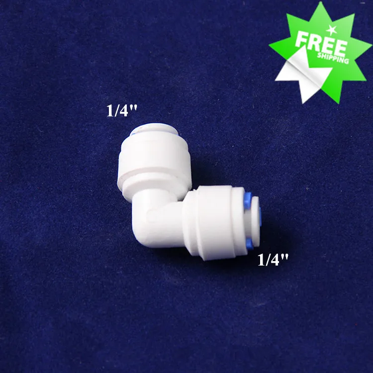 

Free shipping 50pcs 1/4"x1/4" Push fit Union Elbow Quick Connector for RO Water Filter Fitting