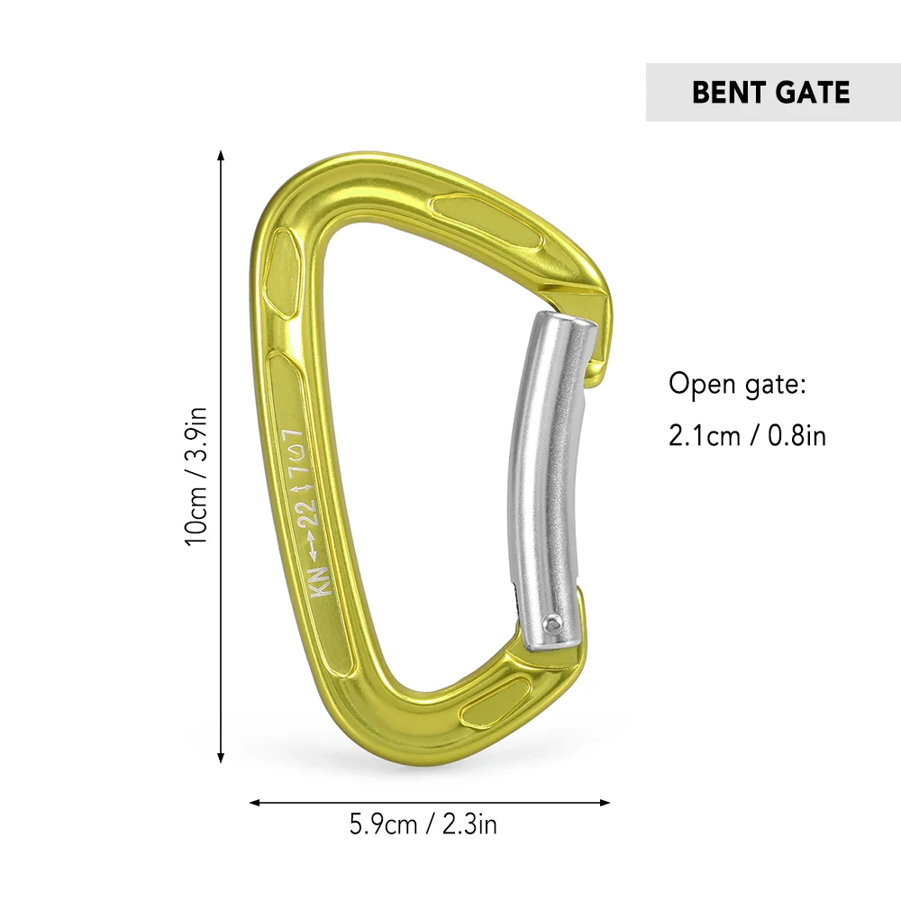 22KN / 24KN Climbing Canyoning Backpacking Hammocks Key Nose Carabiner Straight/Bent Gate Carabiner Non-locking Gate Carabiner