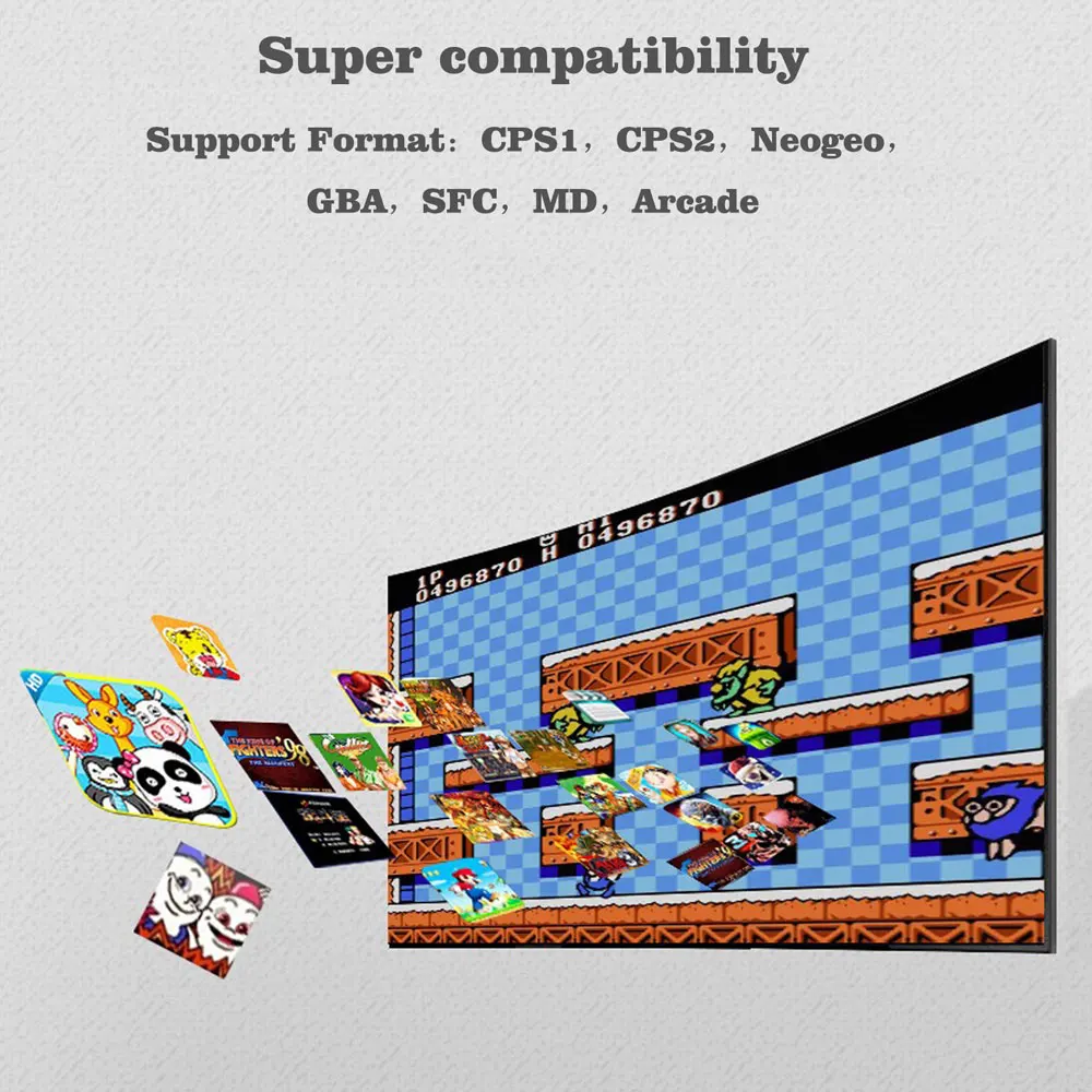 New HDMI Video Game Console 4GB TV Consoles with 600 Games Double Gamepad Family Player forGBA/NEOGEO Handheld Game Console