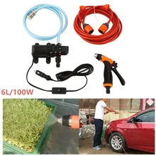 100 W 160PSI 12 V 6L Высокое Давление Авто Электрическая Мойка водяной пистолет шланг для насоса комплект