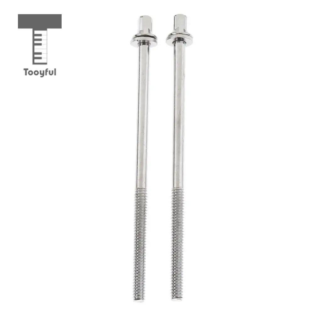 2pcs Stainless Steel Drum Tension Rods with Drum Screws Tension Screws for Drum Parts