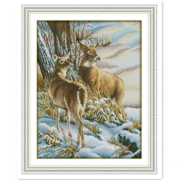 

Deer 3 Chinese Counted Cross Stitch Pattern Cross Stitch Kit 11CT 14CT Printed On Canvas Home Decoration Embroidery Cross Set
