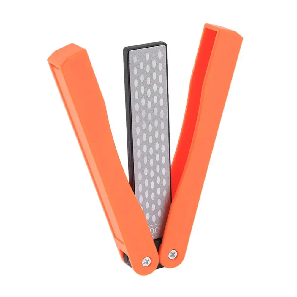 Складной нож точилка Открытый Карманный Алмазный точильный камень точилка инструмент открытый кухня ремонтные инструменты острые - Цвет: Оранжевый