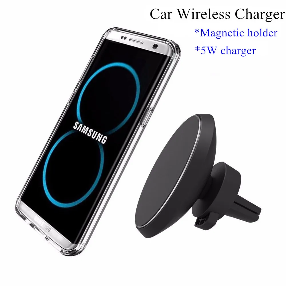 

JERX Magnetic Car Wireless Charger holder For IPhone X 8 Plus 360 Degree Rotation Qi Wireless Charging Air Vent Car Mount Holder