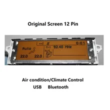 Auto di Sostegno Dello Schermo USB Dual-zone di Aria AC Bluetooth Display Giallo Monitor 12 pin Adatto 307 407 408 C4 c5 Dell'automobile dello Schermo di Visualizzazione