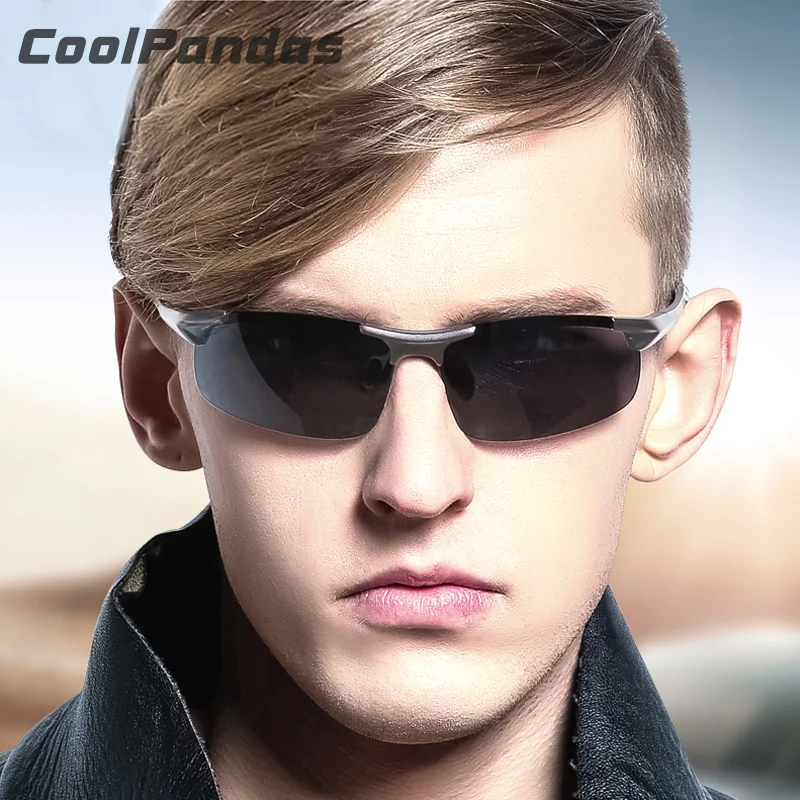 Coolpandas, для вождения, фотохромные, поляризационные солнцезащитные очки, мужские, алюминиевые, для дня, ночного видения, солнцезащитные очки, oculos de sol masculino