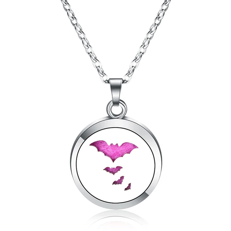 

Wholesale Bat Aroma Diffuser Locket Necklace Pendant Stainless Steel Perfume Essential Oil Diffuser Locket Aromatherapy Jewelry